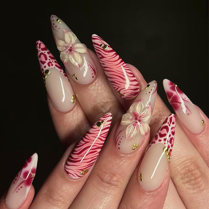 Designer Floral Nail Art Extensions Kalsten