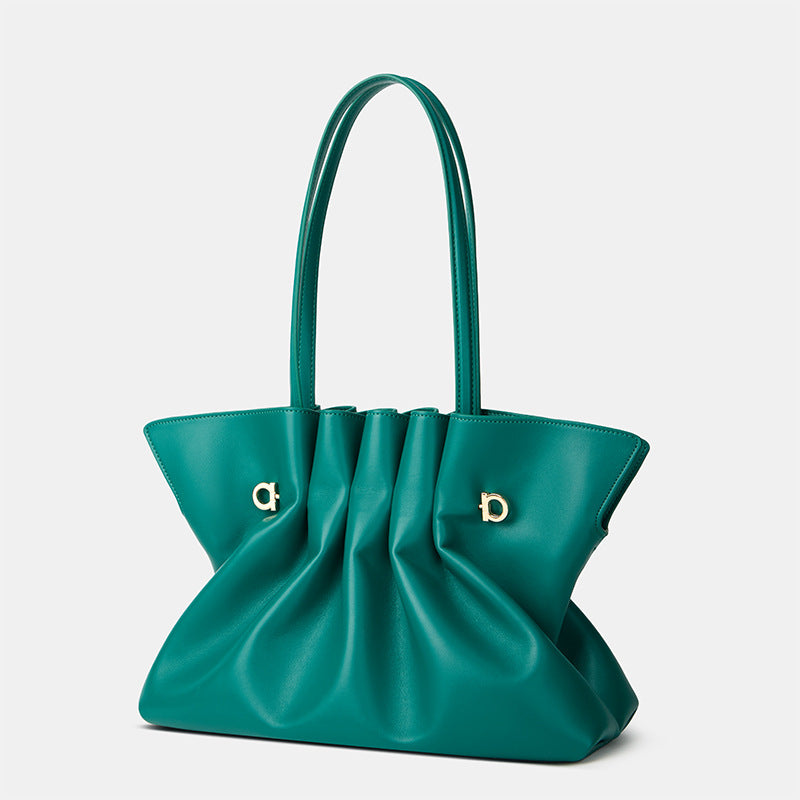 Elegant Pleated Handheld Tote Bag