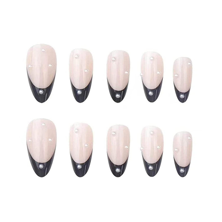Elegant Stiletto Press-On Nails with Classic French Design Kalsten