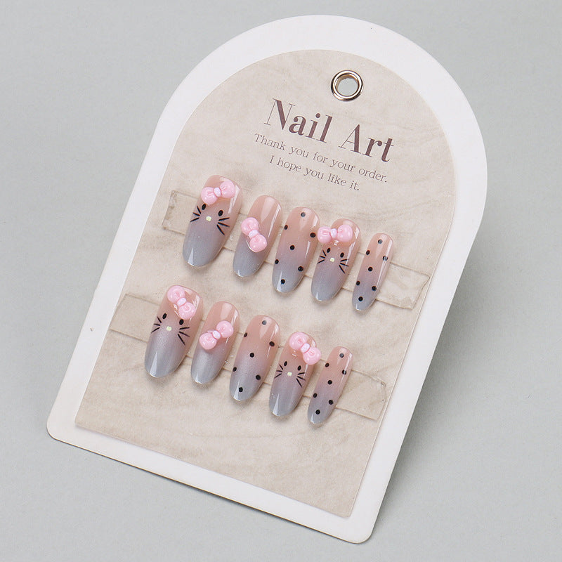 Stylish Press-On Nail Set with Elegant Glitter Accents Kalsten