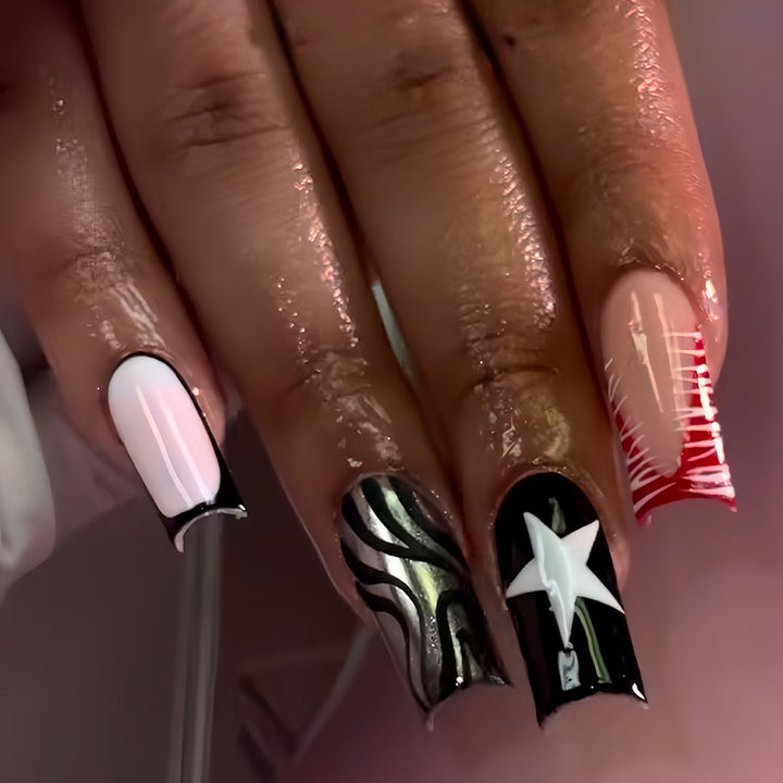Graphic Artistic Press-On Nail Set Kalsten