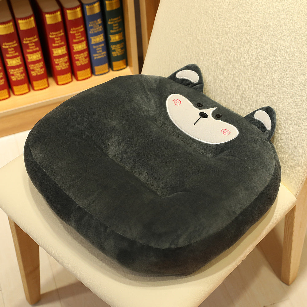 Plush seat cushion with viscoelastic filling and cute strawberry design