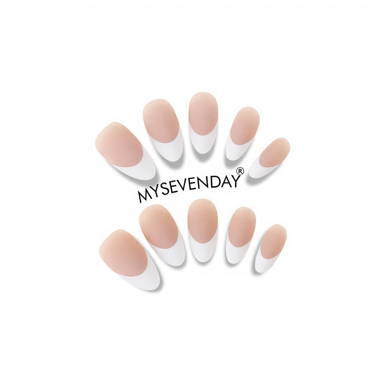 Elegant Press-On Nail Set with Stylish Half-Moon Design Kalsten