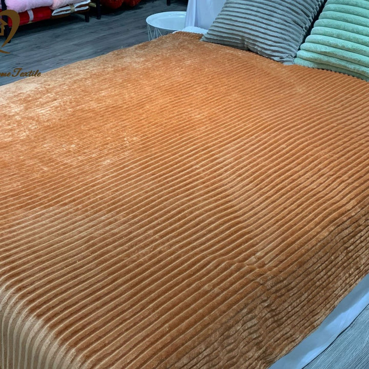 Luxurious Ribbed Velour Throw Blanket