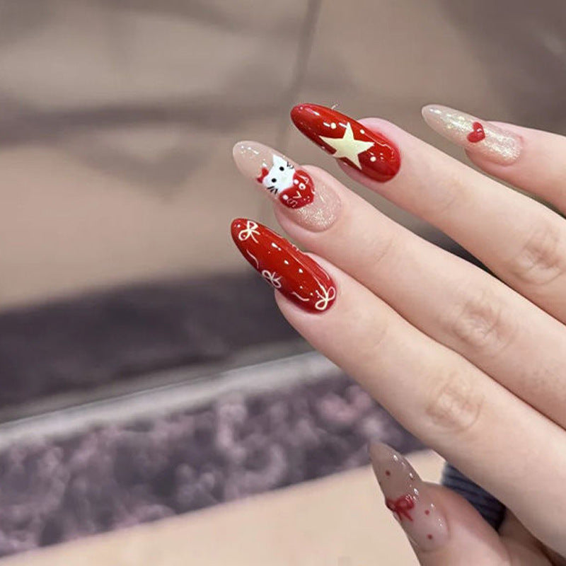 Glossy Decorative Press-On Nails Set Kalsten
