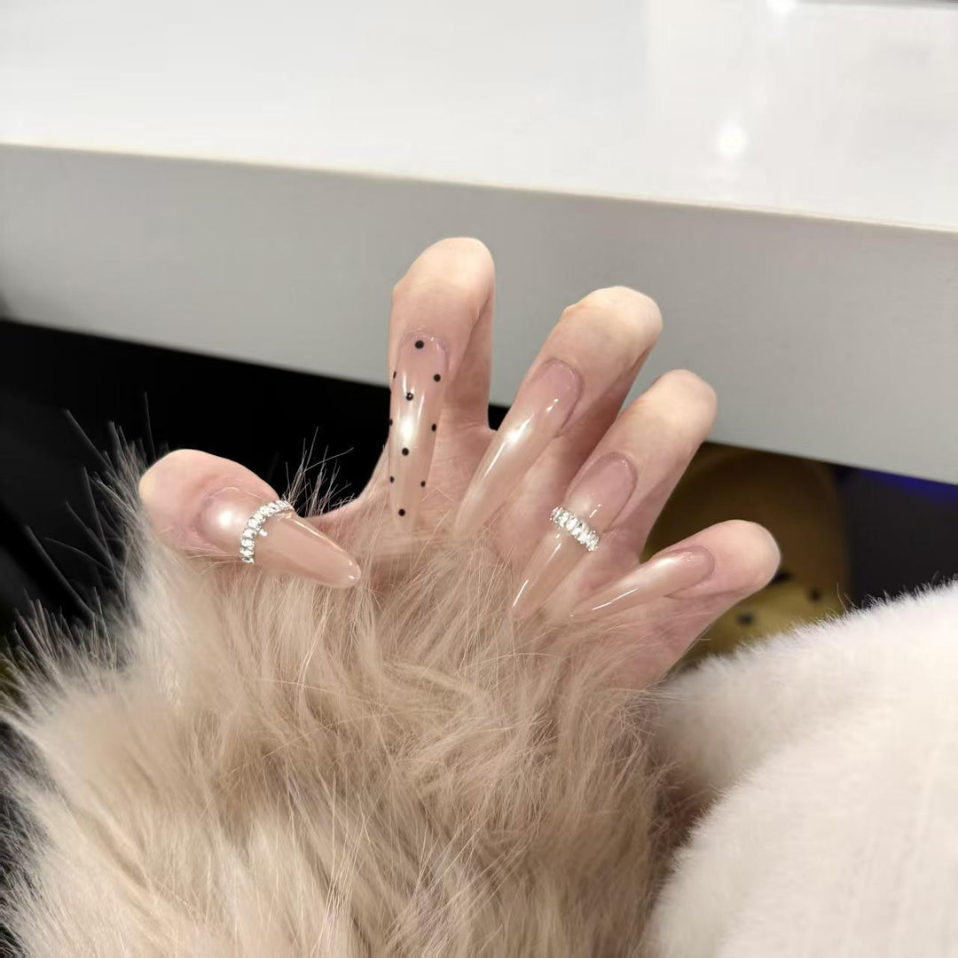 Stiletto Nail Art Extensions with Decorative Rhinestones