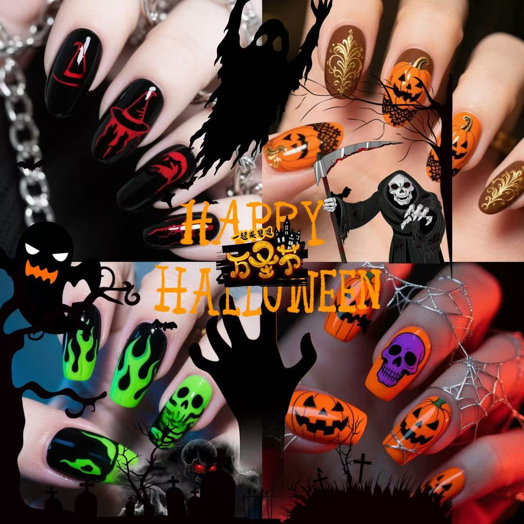 Artificial nails with creepy skull design Kalsten