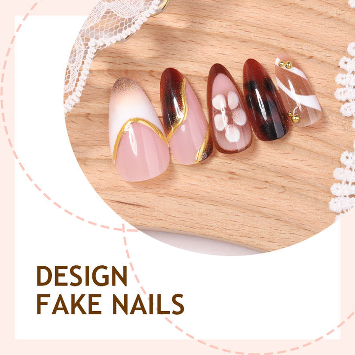 Nail art set with floral accents and elegant designs Kalsten