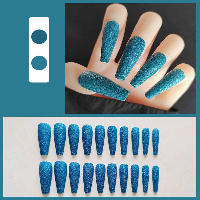 Glossy Long Coffin Press-On Nails Set