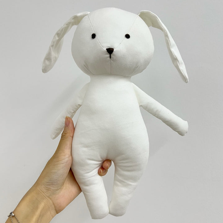 Linen Polka-Dot Floppy-Ear Bunny Doll