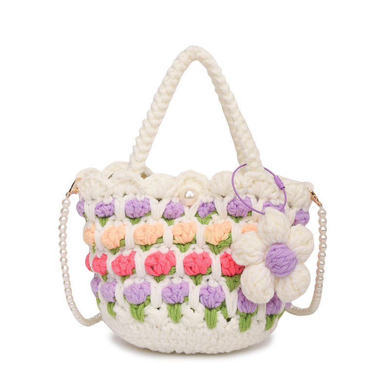 Cute Floral Crochet Handbag