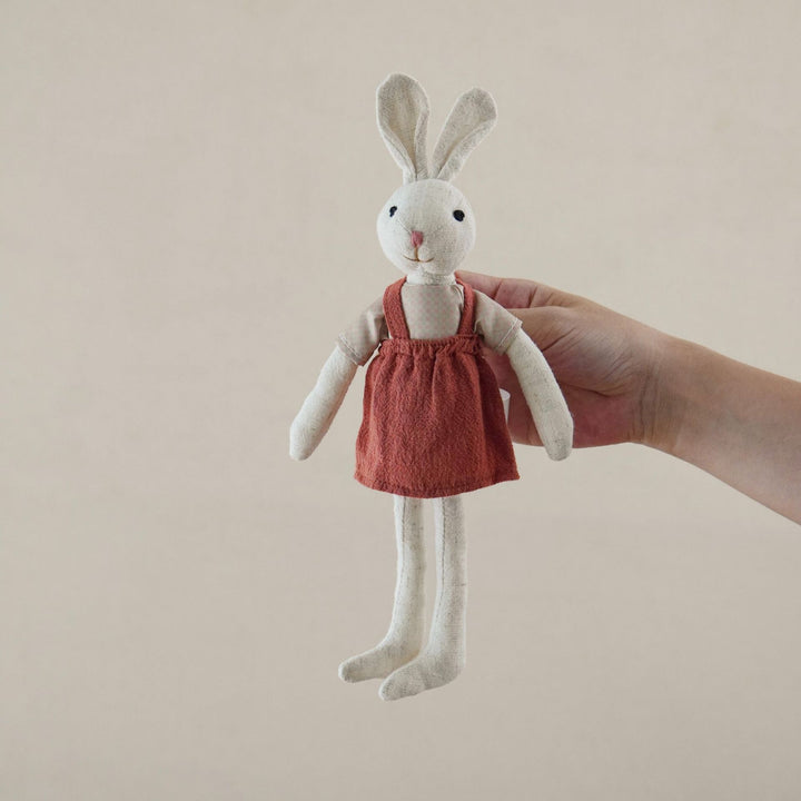 Handmade Organic Linen Long‑Leg Bunny Soft Toy