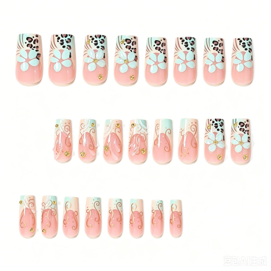 Decorative Long Press-On Nail Design Kalsten