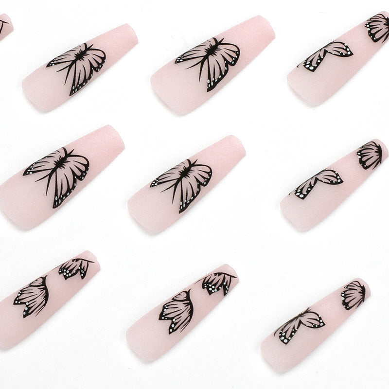 Artistic Nail Extensions with Butterfly Design Kalsten