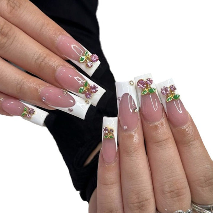 Floral Design Acrylic Nail Art