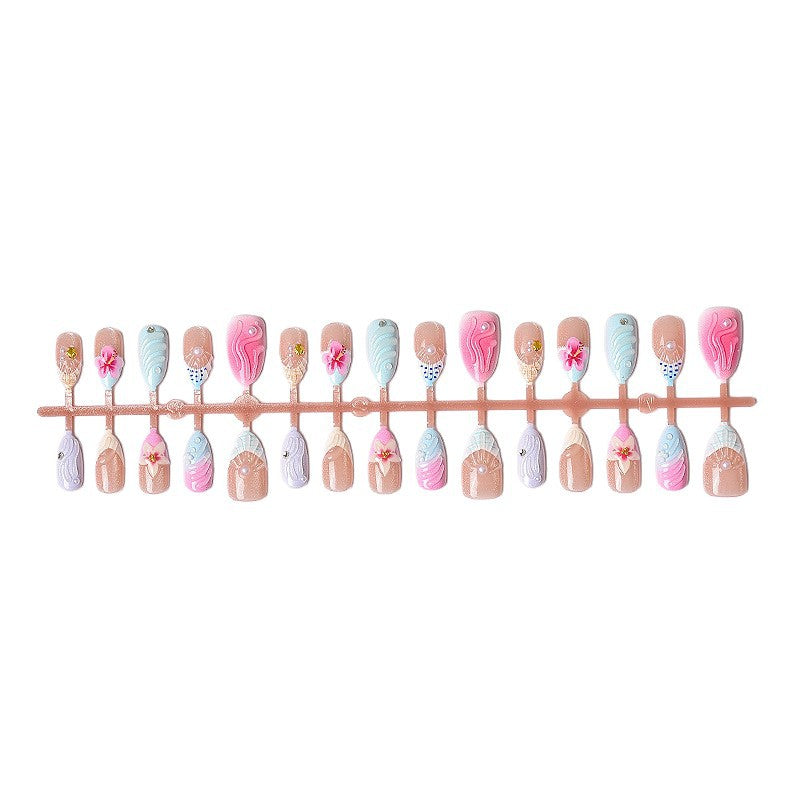 Artistic Floral-Embellished Press-On Nail Art Set