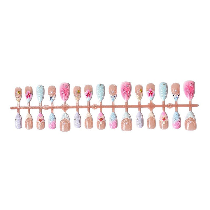 Artistic Floral-Embellished Press-On Nail Art Set