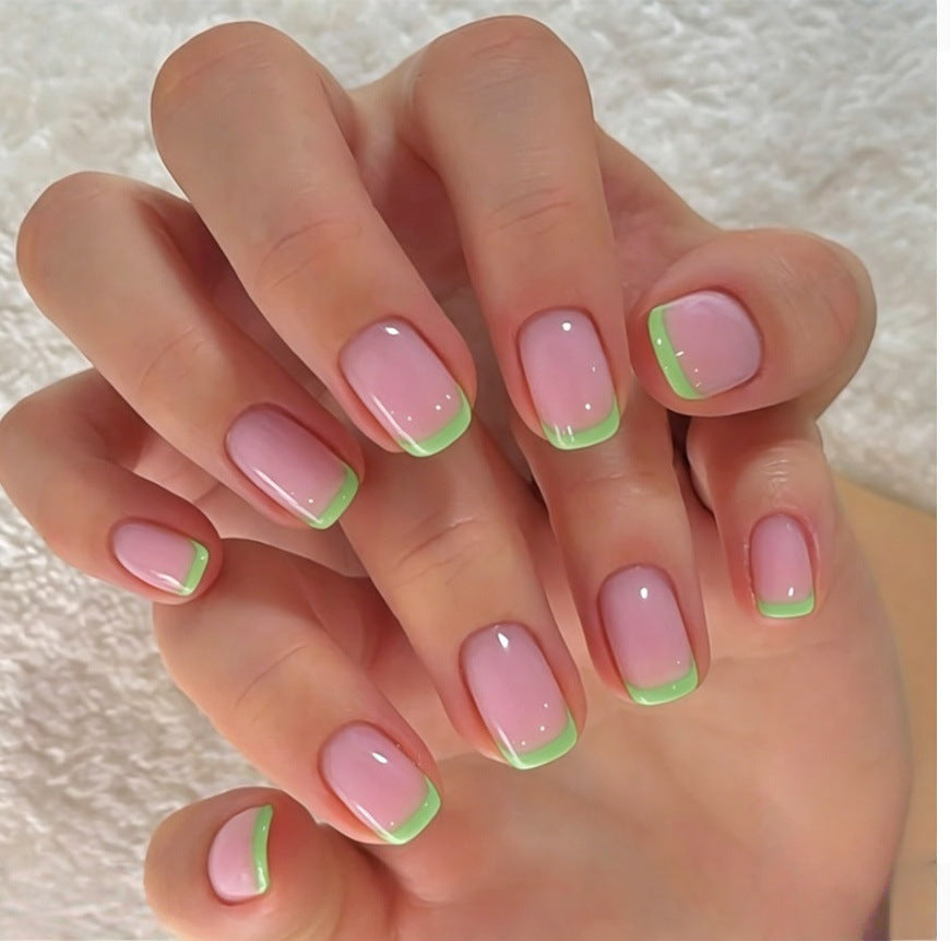 Chic French Tip Acrylic Press-On Nails Kalsten