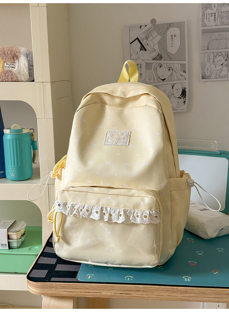 Cute Bow-Embellished Casual Backpack Kalsten