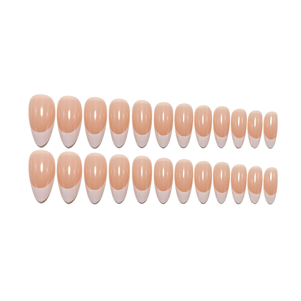 Elegant Artificial Nails in Modern French Tip Design Kalsten