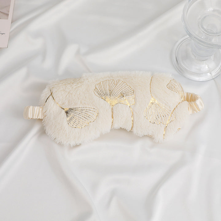 Unisex soft eye mask made of faux fur with festive motif embossing Kalsten