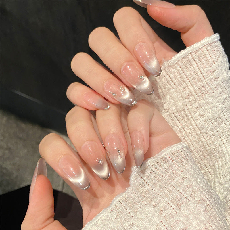 Elegant Ombre Stiletto Press-On Nails with Sparkling Accents Kalsten