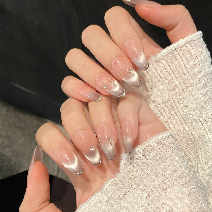 Elegant Ombre Stiletto Press-On Nails with Sparkling Accents Kalsten