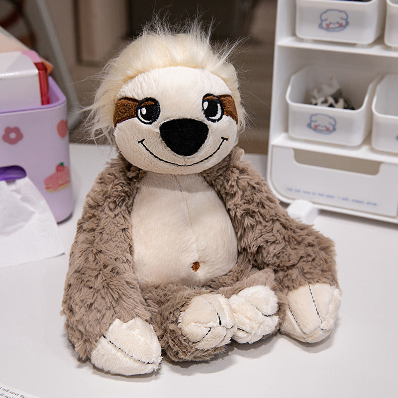 Plush Raccoon Soft Fur Sitting Stuffed Animal with Embroidered Face and Fluffy Tail Kalsten