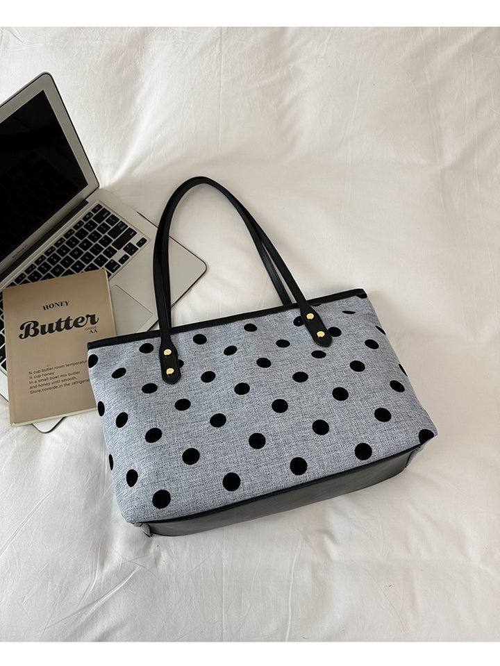Stylish Polka Dot Canvas Tote Bag
