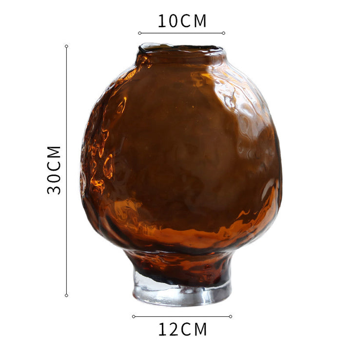 Handblown Organic Mushroom-Shaped Pedestal Vase with Thick Base Kalsten