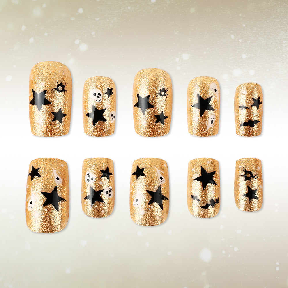 Halloween-Themed Glitter Nail Art Kalsten