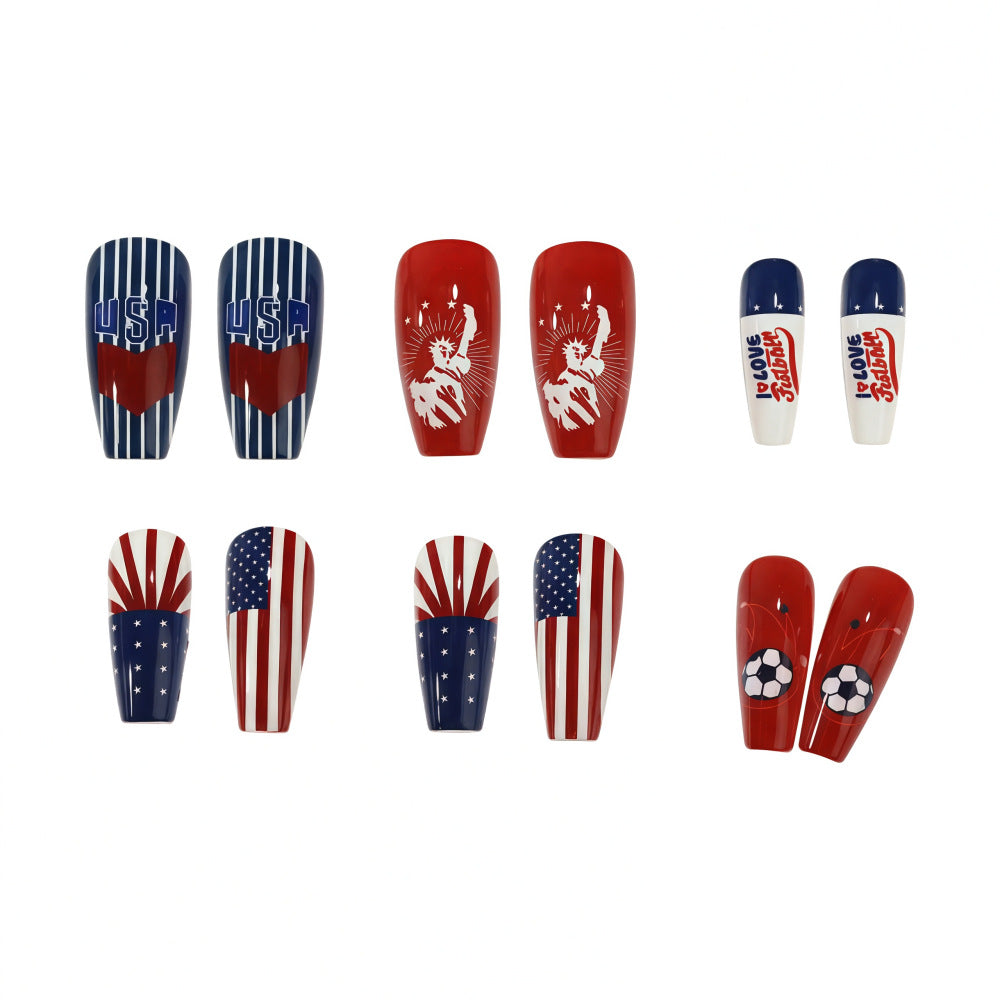 Artificial nails with patriotic design Kalsten
