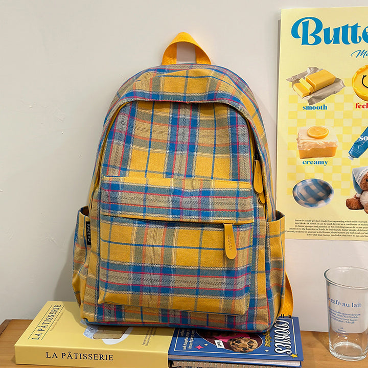 Plaid Patterned Casual Backpack Kalsten