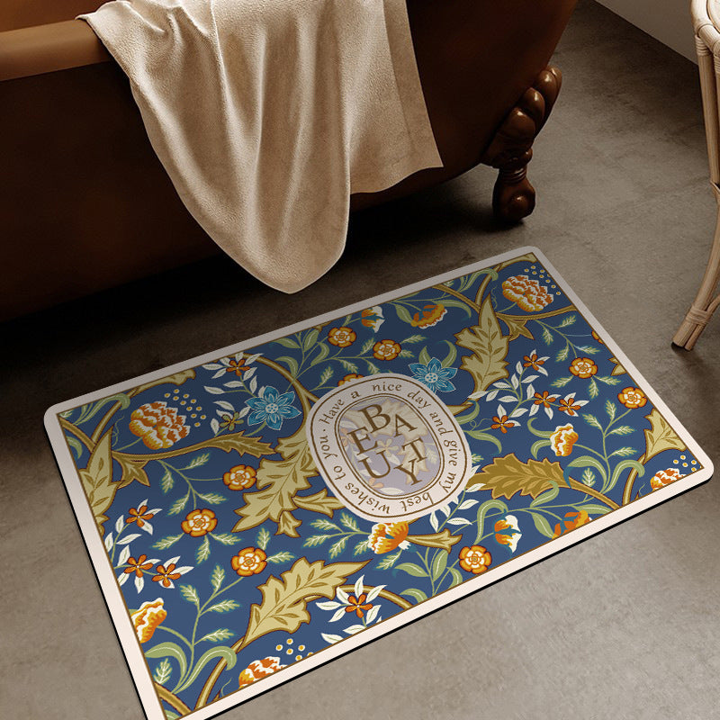 Elegant Floral Design Area Mat for Home