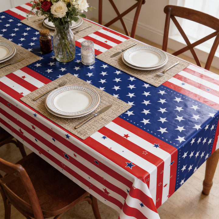Unisex nan coated tablecloth with stars and stripes pattern, wipeable and waterproof Kalsten