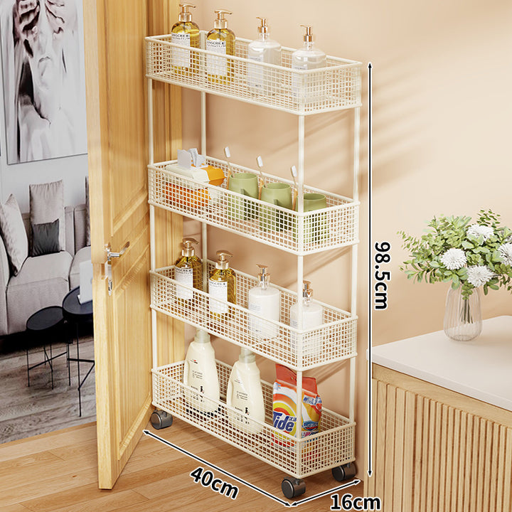 Slim Narrow Pull-Out Mesh Storage Organizer for Cabinet and Door Gap