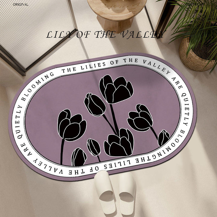 Artistic Floral Printed Area Mat