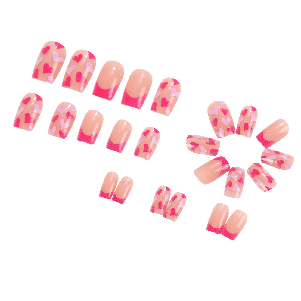 Artificial nails with romantic heart designs Kalsten
