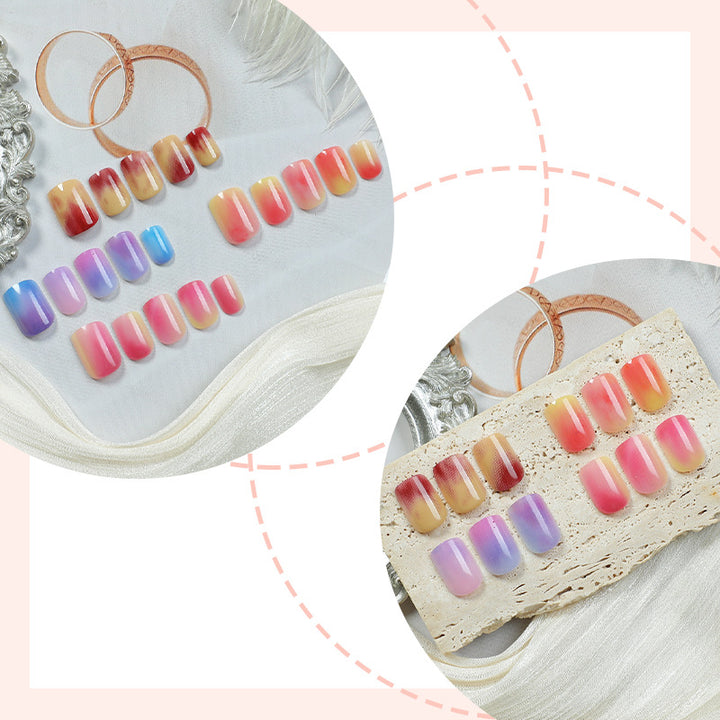 Artistic Marble-Effect Press-On Nail Set kalsten