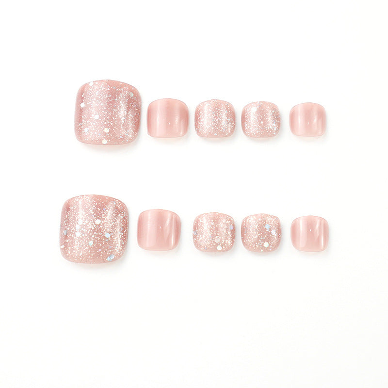 Sparkling Glitter Press-On Toenail Set Kalsten