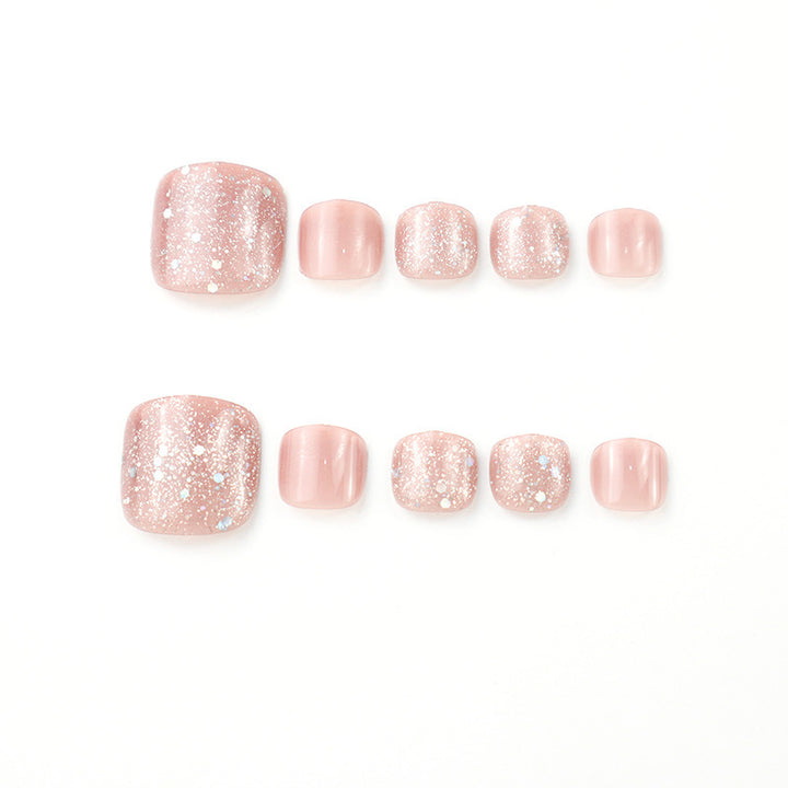 Sparkling Glitter Press-On Toenail Set Kalsten