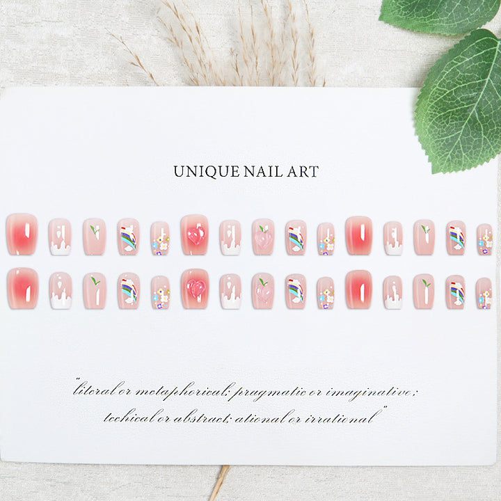 Creative nail art set with colorful fruit motifs and stylish designs Kalsten
