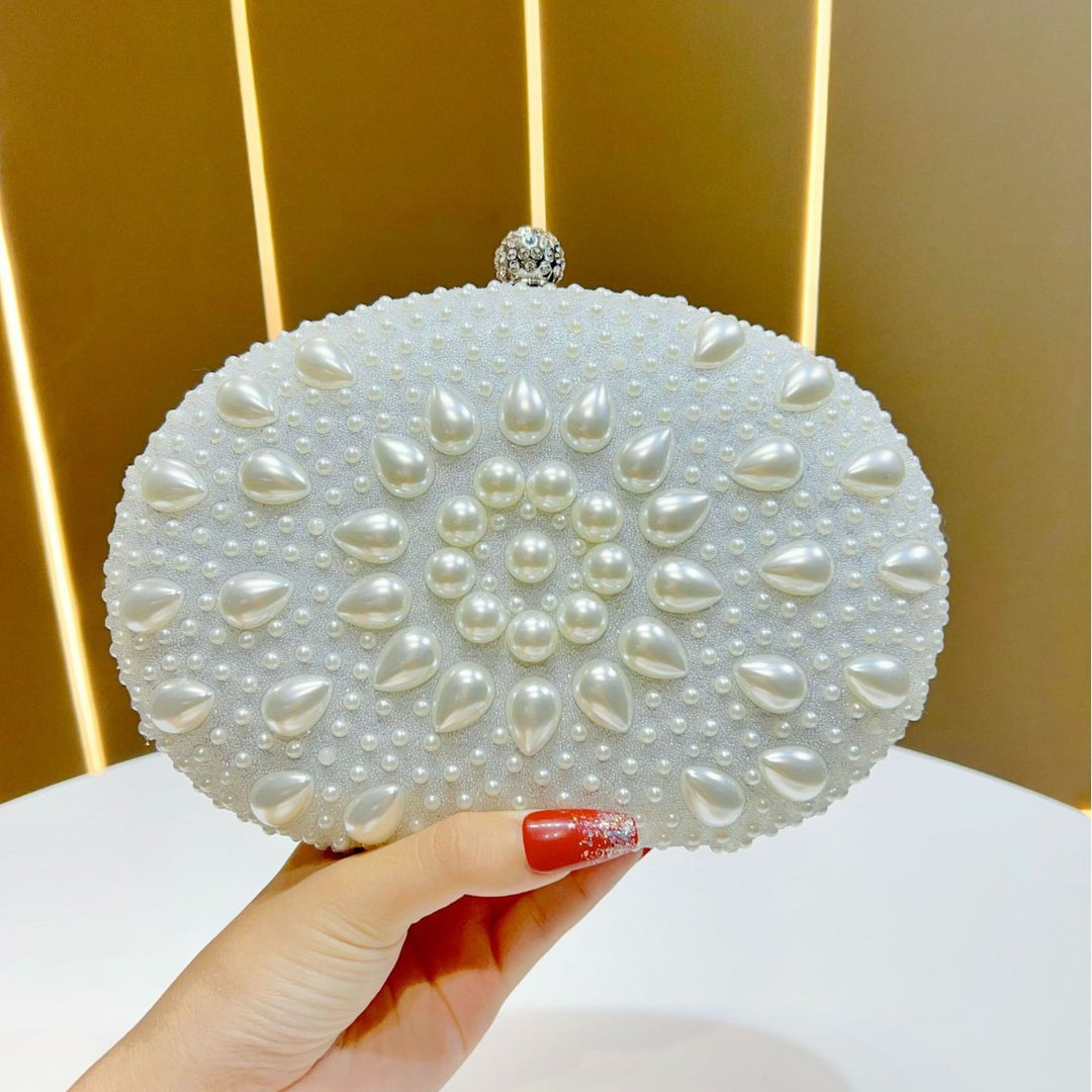 Pearl-Embellished Clutch