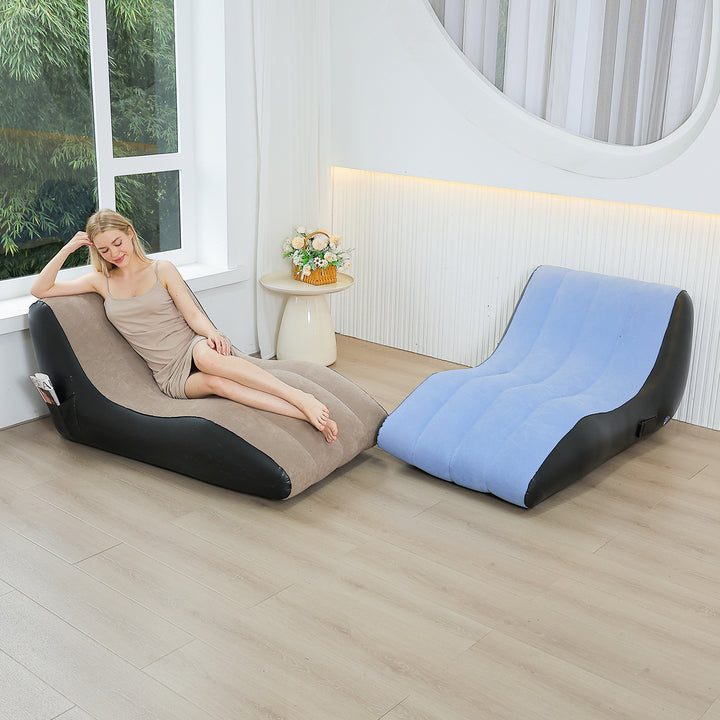 Women Comfortable Inflatable Relax Lounger with Ergonomic Backrest Kalsten