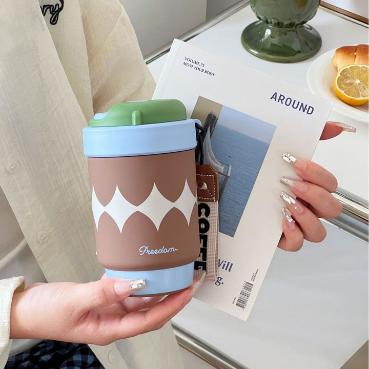 Ladies Thermos Mug with Elegant Gold Rim Kalsten