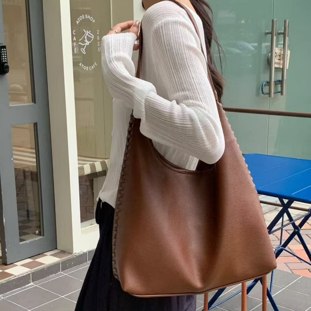 Modern Vegan Leather Slouchy Tote Bag