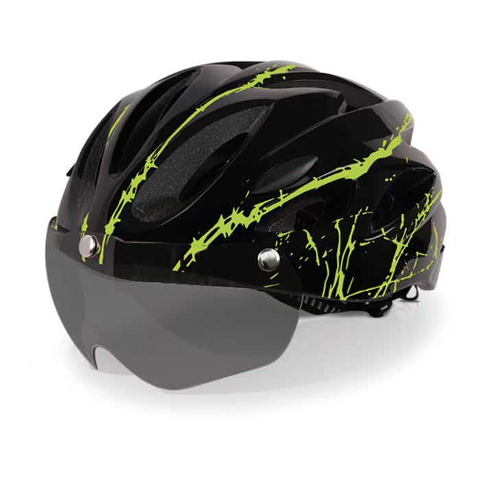Sporty bicycle helmet with integrated visor Kalsten