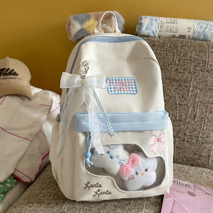 Cute Cartoon-Themed Zippered Backpack