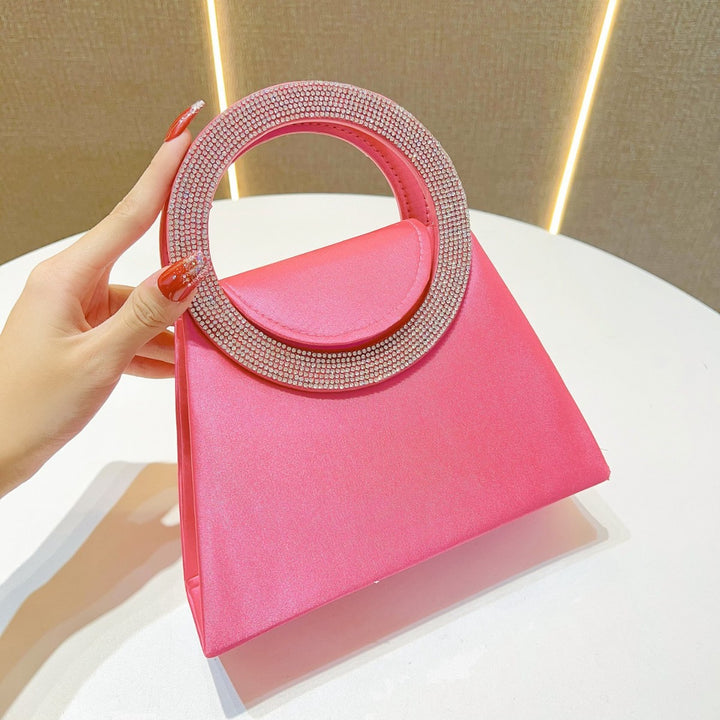 Elegant Rhinestone-Handled Handbag