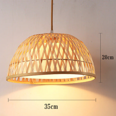 Bamboo Woven Dome Pendant Light